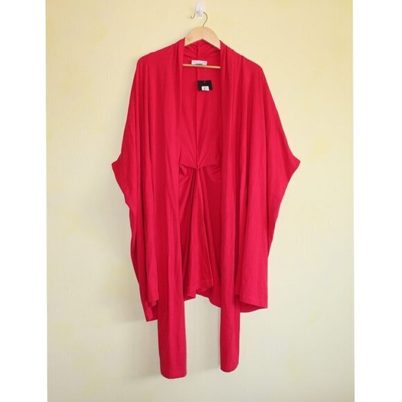 NWT Bryn Walker Organic Bamboo Cotton long Open Front Sweater M Pink Cardigan - Picture 2 of 8